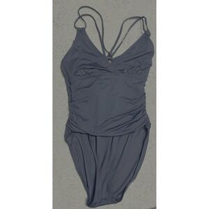 La Blanca Black One Piece Swimsuit Size 8 Strappy Back Resort Cruise Swim